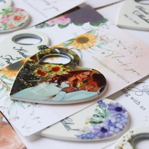 Personalized Photo Magnet Bottle Opener, Custom Wedding Gift, Unique Party Favours