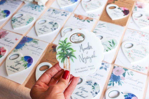 Custom Magnet Bottle Opener: Beach Wedding Favors