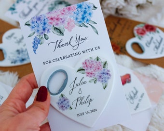 Heart Wedding Magnet Bottle Opener Favors: Personalized Thank You Gift
