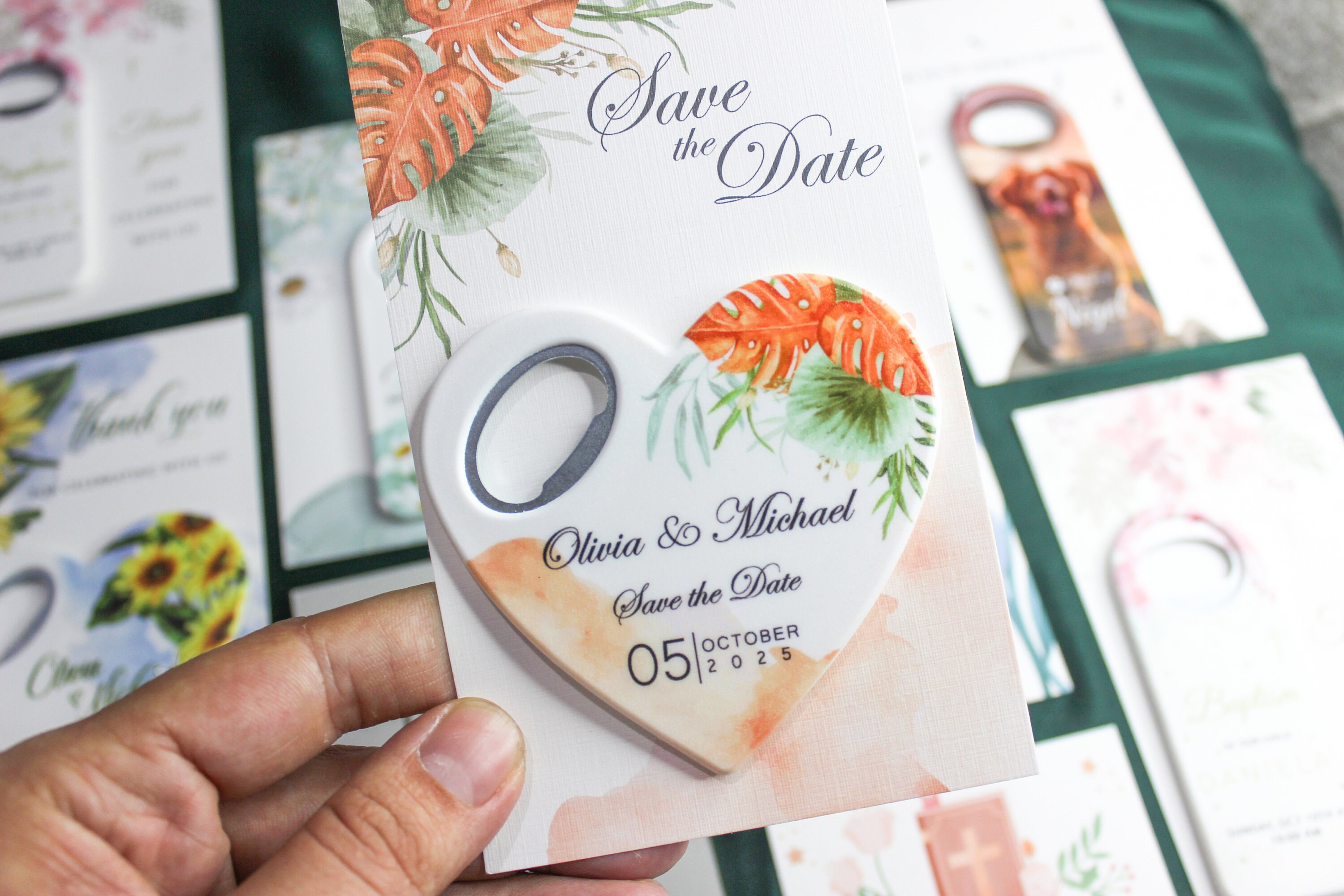 Personalized Beach Theme Magnet Bottle Opener, Custom Wedding Favors for Guests