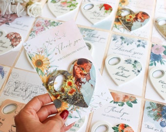 Custom Photo Magnet Bottle Opener: Wedding Party Favors