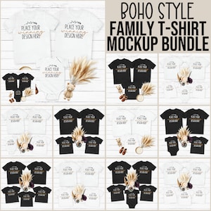 Familien Shirt Mockup Bundle immergrün Gruppen Shirt Mock Up Bundles Mama Papa Baby Kleinkind Tshirt Bundle Weihnachten Bella Canvas 3001 JPG Download