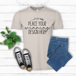 heather cool grey bella canvas 3001 shirt mockup mens heather t-shirt mock up unisex 3001 shirt mockup flat lay mock ups tshirt AI download
