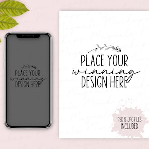 15x20 Einladungskarten Mockup Karte Handy & Papier Mockup Karte Geräte Mockup IPhone 20x20 laden Mockup einladen schön