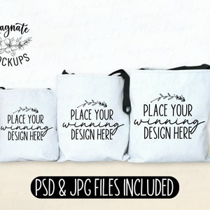 Aop 3 bag tote mockup Printify all over print tote mockups small medium large shopping totes black handle tote bag mock up PSD JPG Download