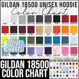 Gildan 18500 Hoodie Color Chart Mockup (2 CHARTS INCLUDED!) 2024 Printstifte Unisex Gildan Color Chart Mockups für printify 18500 AI Download