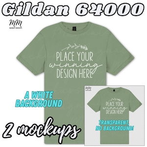 sage Gildan 64000 t-shirt mockup 2 mockups unisex Gildan shirt mock up Flat Lay sage Gildan Shirt Mockup transparent blank AI jpg download