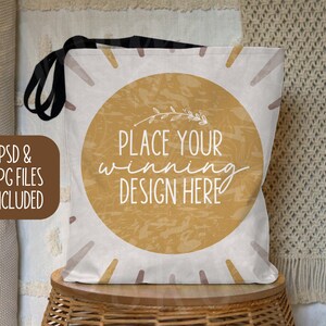 Printify AOP Tote Bag Mockup Bundle: Shopping Bag PSD JPG (Digital Download) image 2