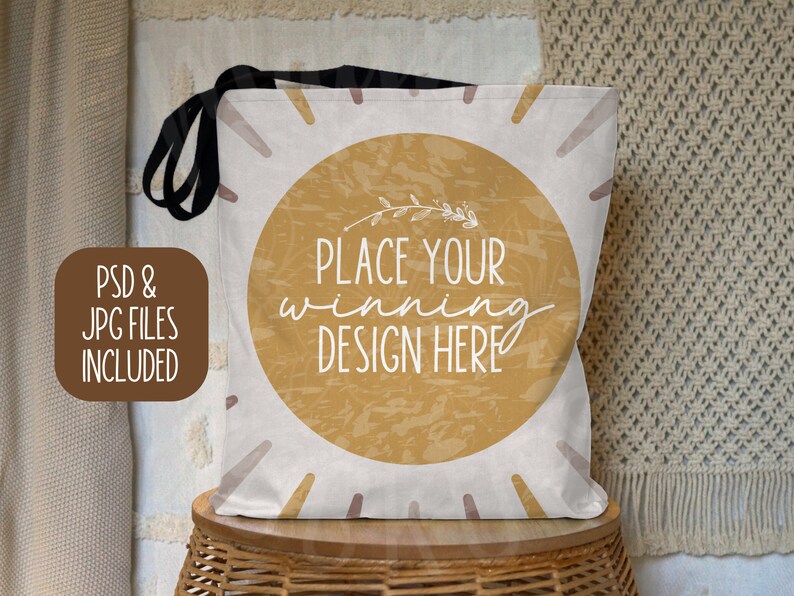 Printify AOP Tote Bag Mockup Bundle: Shopping Bag PSD JPG (Digital Download) image 2