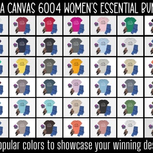 Bella Canvas 6004 women&#39;s shirt bundle slimfit mockup ladies t-shirt bundles BC6004 mock ups bella blank flat lay tee mockups AI download