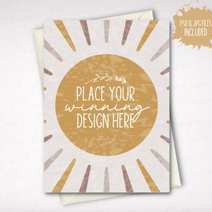5x7 Grußkarte Mockup Porträt minimalistische leere Hochzeitskarte Mock ups Geburtstagskarte JPG Valentinstag Mockup smart Objekt PSD JPG Download