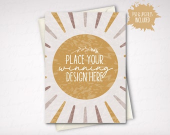 5x7 Greeting Card Mockup: Portrait Blank Card (PSD & JPG Download)