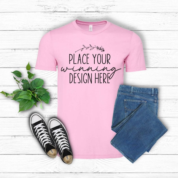 pink shirt mock up heather bubblegum bella canvas 3001 shirt heather t-shirt mockup 3001 mockups pink flat lay mock ups tshirt jpg download