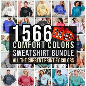 Comfort Colors 1566 Sweatshirt Mockup Mega Bundle 60 images Comfort Color Sweater mock-up Bundles POD AI Model 1566 mock up Jpg Download