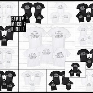 minimalist family mockup bundle evergreen group mock up bundles mom dad baby toddler kids t-shirt bundles bella 3001 mock ups JPG download
