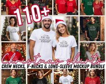 110 Christmas Shirt MEGA Mock-up Bundle T-shirt Sweatshirt Hoodie