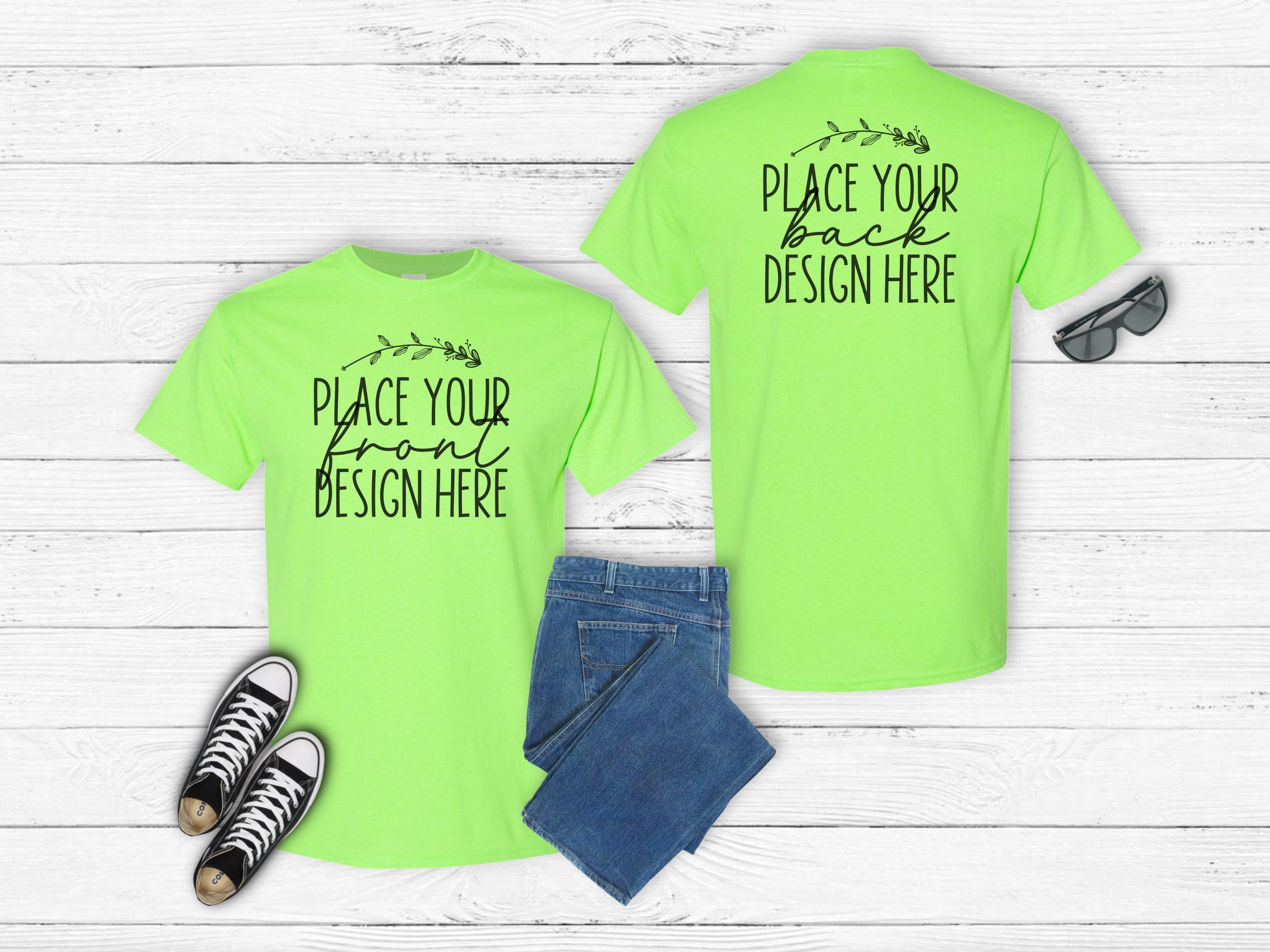 Neon green top t shirts