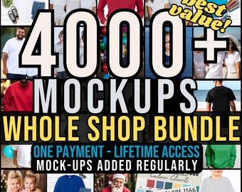 4000+ Mockup MEGA Bundle: AI Model & Flat Lay Gildan Bella Canvas Comfort Colors + much more Mockups (Digital Download)