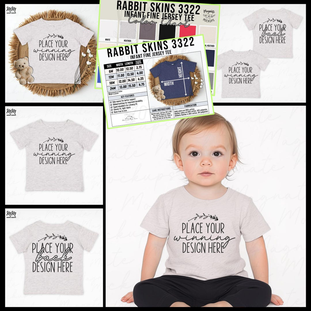Baby Ash Rabbit Ash Rabbit Skins 3322 Infant Shirt Mockup: Baby Model (jpg AI Download ...