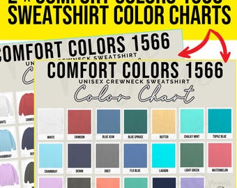Comfort Colors 1566 Farbkarte: Sweatshirt & T-Shirt (JPEG Download x2)