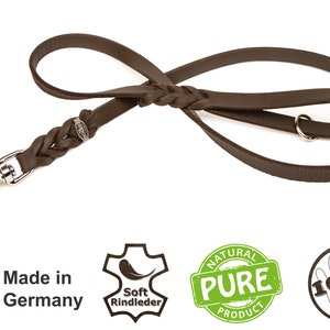 CopcoPet dog leash fat leather leash leather leash tracking leash carabiner chrome-plated image 3