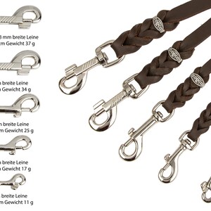 CopcoPet dog leash fat leather leash leather leash tracking leash carabiner chrome-plated image 4