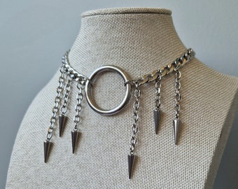 Ring Choker with Spikes