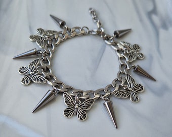 Bracelet papillons et pointes