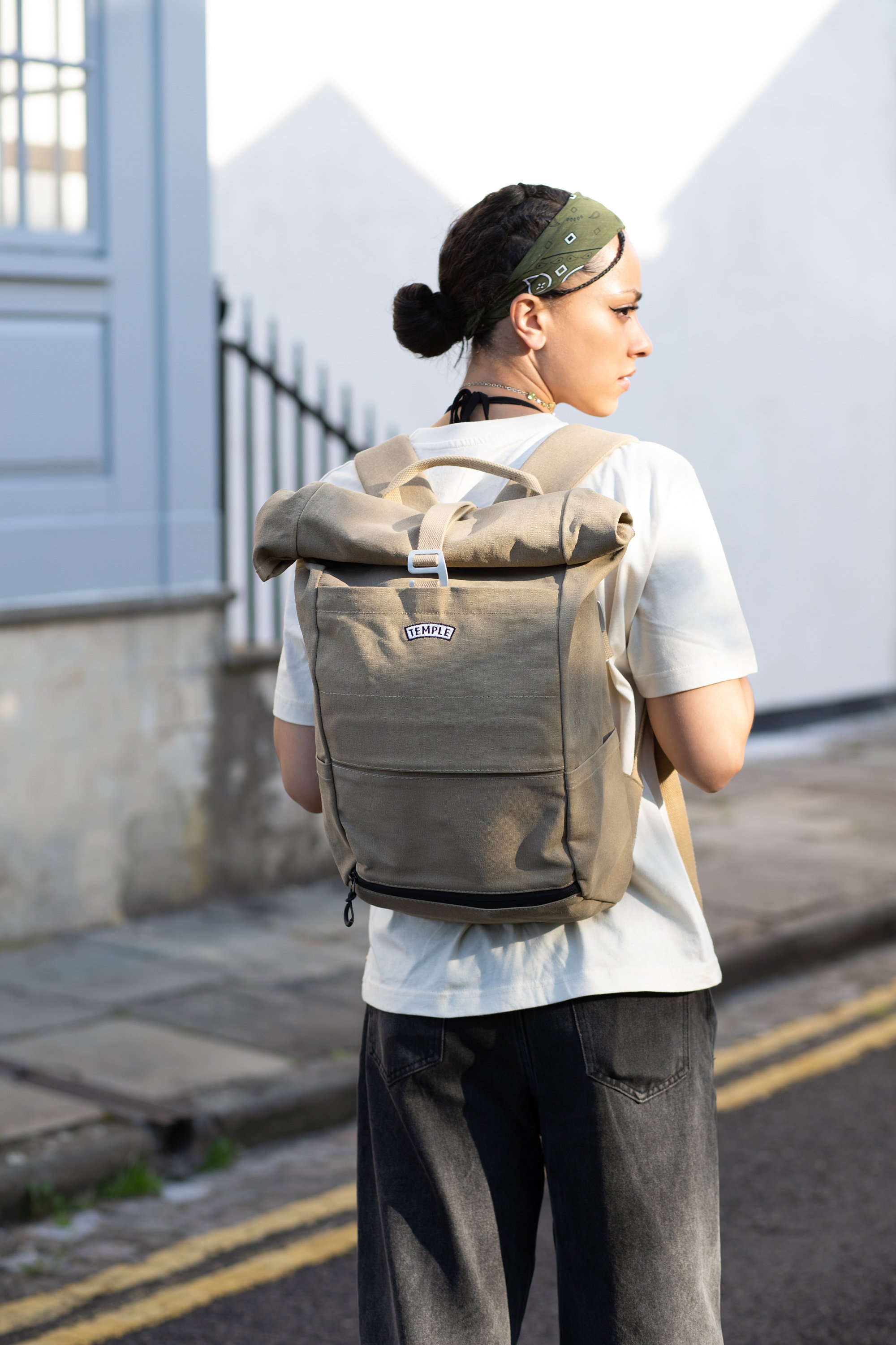 Small reflective shop backpack