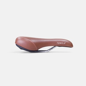 Vegan Leather Bicycle Saddle, Comfortable Waterproof Bike Seat, Eco-Friendly Cycling Accessory. Perfect Gift for Cyclist. Brown