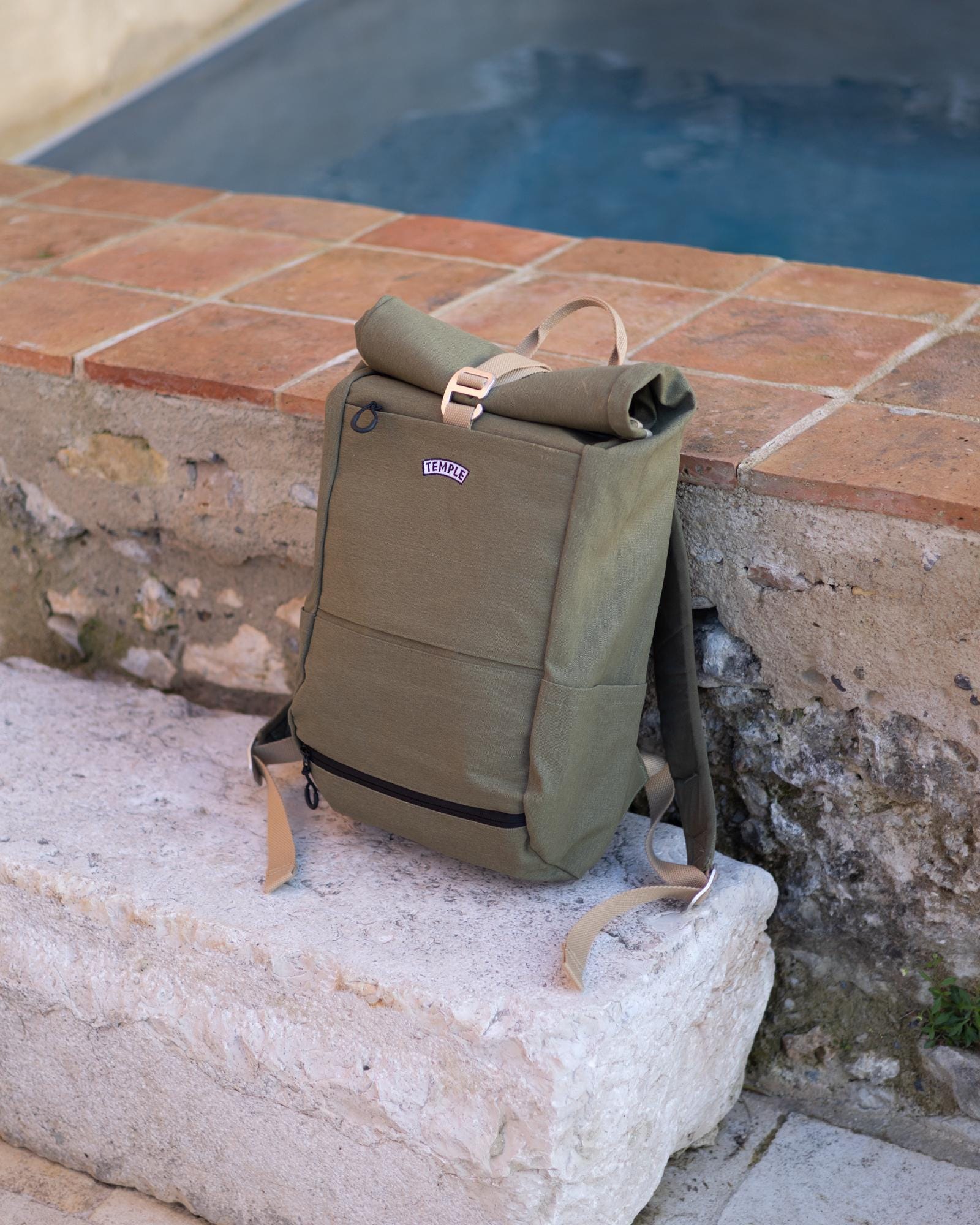 Waxed Cotton Canvas Roll-top Backpack: 13