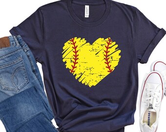 Distressed Softball Heart Shirt, Baseball Heart Shirt, Softball Heart Shirt, Softball Shirt, Distressed Baseball Shirt, Softball Mom Shirt