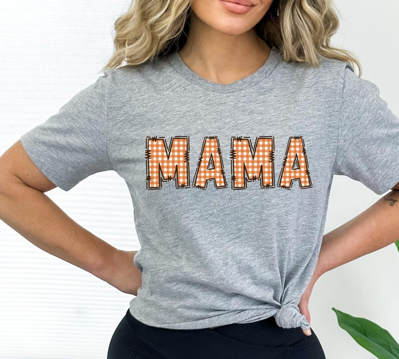Mama Halloween Shirt, Plaid Pumpkin Mama T-shirt, Spooky Fall Mom Gift ...
