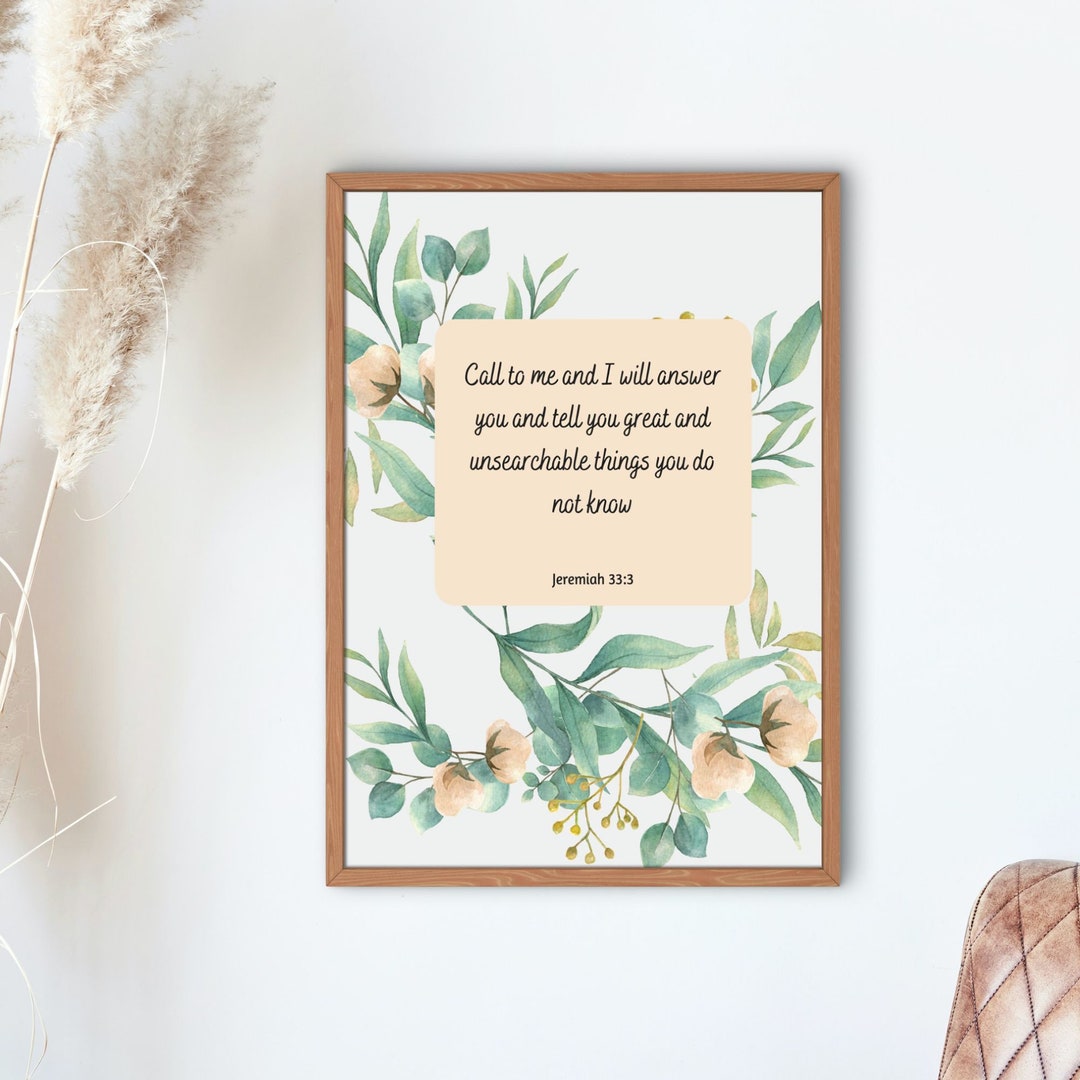 Bible Verse Printable Digital Download Wall Art Home Decor Scripture