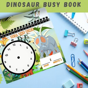 Livre occupé sur le thème des dinosaures / Imprimable / Programme d'études préscolaire / Matériel Montessori pour tout-petits / Dossier d'apprentissage de la maternelle à la maison