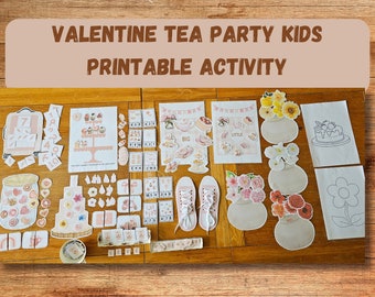 Valentines Tea Party Printable Children's activity binder / Homeschool Resources / Morning Baskets /Toddler activity pretend play