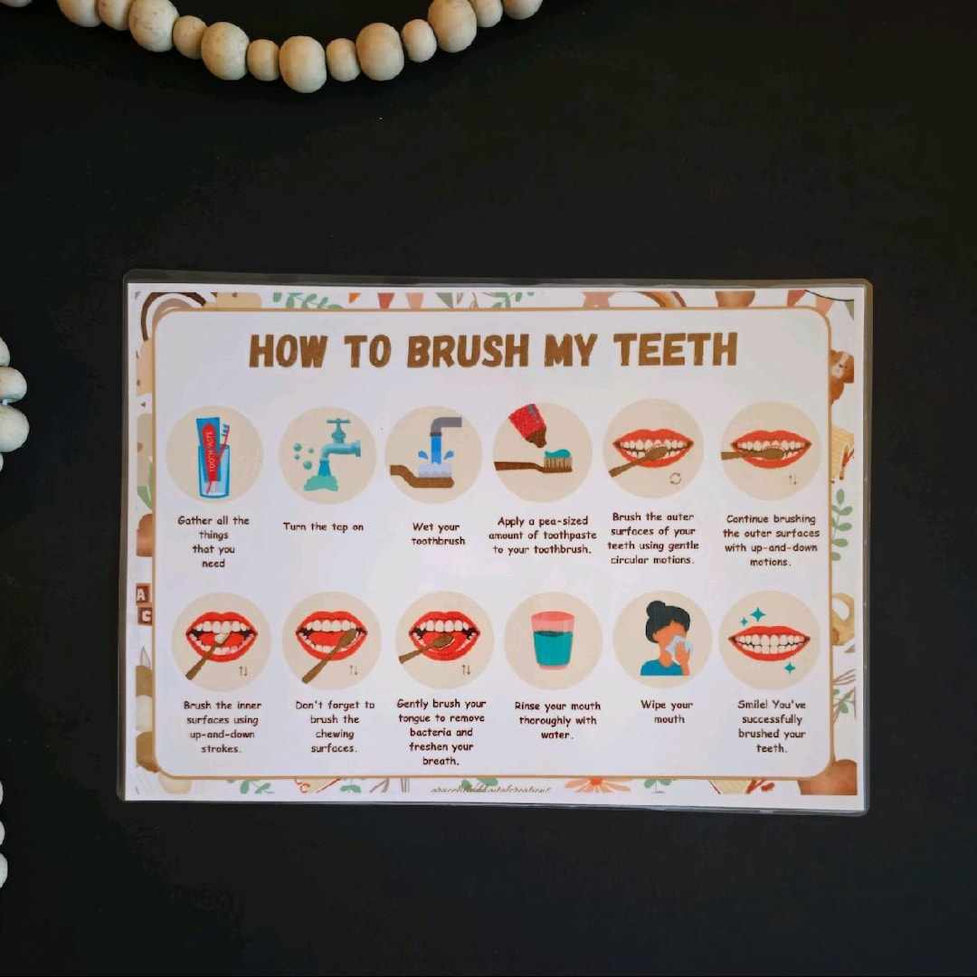 How to Brush Teeth Chart: Visual Routine for Autism & SEN - Etsy UK