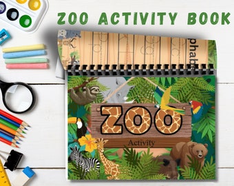 Animals Busy Book Printable, Kids Animal Educational Activity Book, Toddler Activities,Zoo Animals Busy Binder,Montessori Homeschool