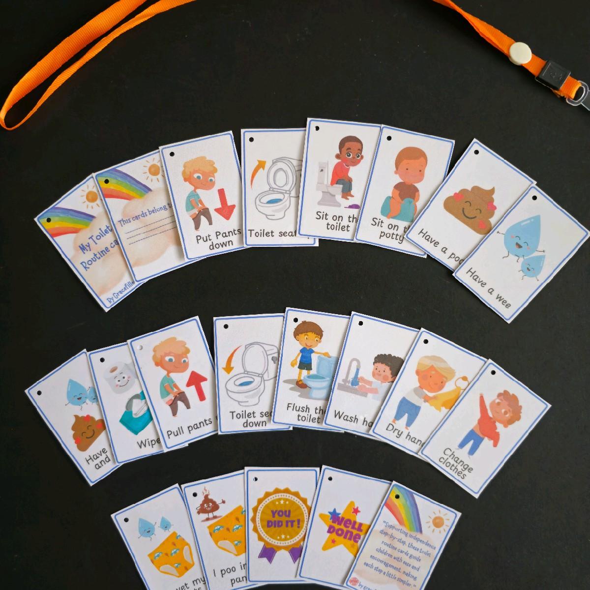 Help Pass Visual Boys Toilet Routine Cards: Special Needs, Autism PECS Visual Aid ...