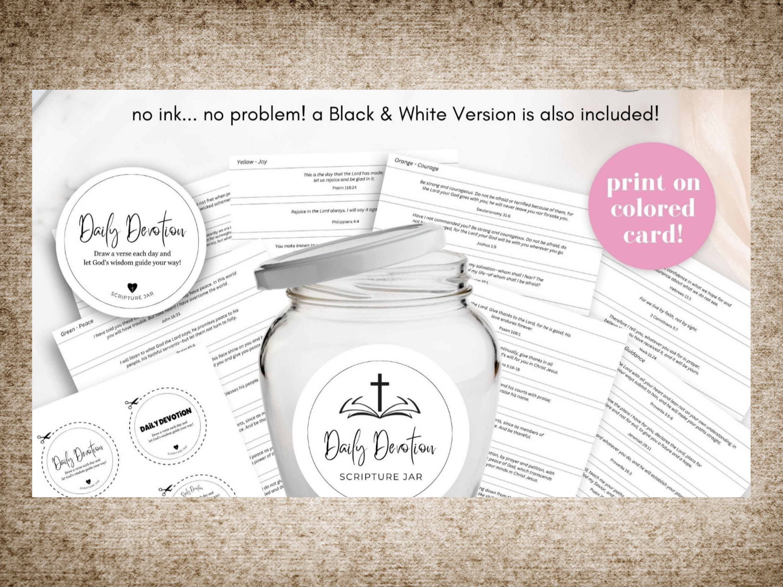 Make Your Own Bible Scripture Jar, Bible Verse Gift, Printable Bible ...