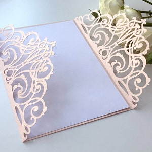Lace Tor Karte SVG 5x7, Hochzeitseinladung SVG Cricut, Quinceaño Partyeinladung, süßer 16 Geburtstag, Schneidevorlage Cricut Cameo Laser cut.
