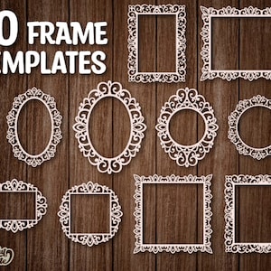 Set Frame SVG, pacchetto SVG per cornice fotografica con specchio a spirale, modelli per cornici tagliati al laser, file di taglio per cornici, clipart per cornici, set di svg per cornici, cornice ovale.