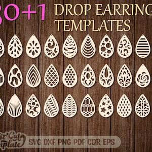 31 Modelli di orecchini SVG, Set orecchini a goccia, orecchini pendenti Fascio tagliato al laser, set di ciondoli gioielli, orecchini cricut svg glowforge cnc