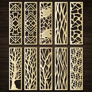 Laser cut decorative panels bundle, room divider, window grill, wall screen, templates Laser cut Cricut Cameo, CNC plasma cut, svg dxf cdr.