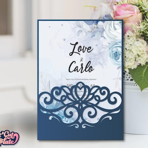 Hochzeit Tasche Umschlag, Prinzessin Quinceanera einladen, Spitze Einladungshalter, Vorlage Cricut Cameo Laser geschnitten.