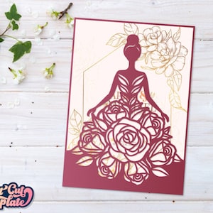 Quinceanera SVG Invitation, Princess girl pocket envelope, Princess wedding invitation SVG, Sweet sixteen invitation, Laser cut Cricut Cameo image 3