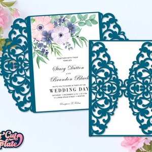 Tor Hochzeitseinladung SVG, Tor Karte 5x7, Cricut Hochzeitseinladung, Laser geschnitten Hochzeitseinladung, Einladungskarte schneiden, Spitze Karte svg.