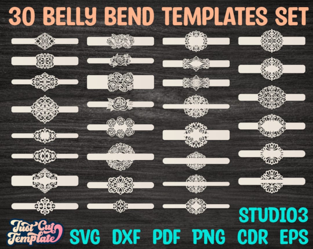 Set of 30 Belly Band Cutout Templates SVG, Belly Band Svg Bundle, Wedding Invitation Svg Belt, Laser Cut Cricut Cameo File DXF Studio3 Cdr. - Etsy set-of-30-belly-band-cutout-templates-svg-belly-band-svg-bundle-wedding-invitation-svg-belt-laser-cut-cricut-cameo-file-dxf-studio3-cdr-etsy