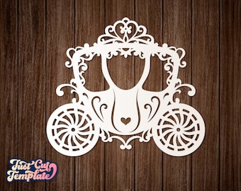 Princess Carriage SVG, Princess Coach svg, Princesa aniversário svg, Carruagem da Cinderela Modelo de corte a laser Cricut, Carriage png, Coach Clipart