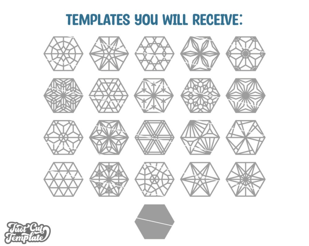 20 Hexagonal Coaster Templates, Set Kumiko Pattern Panel, Laser Cut ...